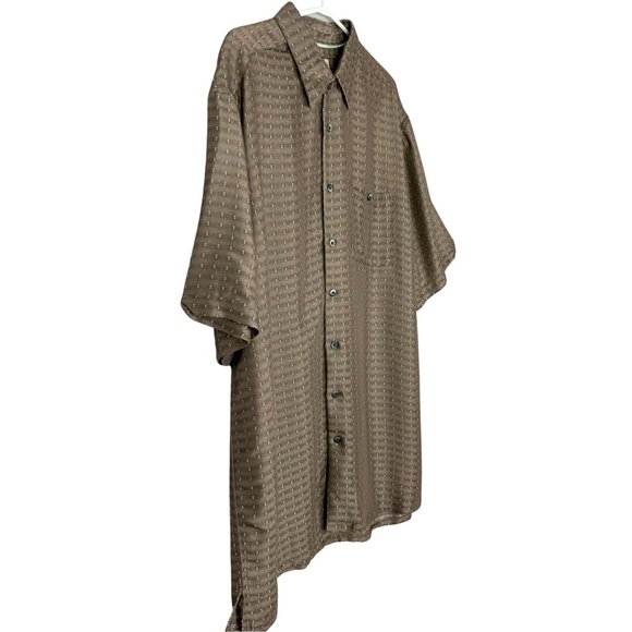 2/$25 - PRONTO UOMO Brown Soft Short Sleeve Buttoned Shirt - Picture 4 of 7